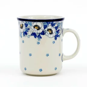 Kubek ceramiczny B13 0,4l <br> 2222X Biało-niebieskie anemony